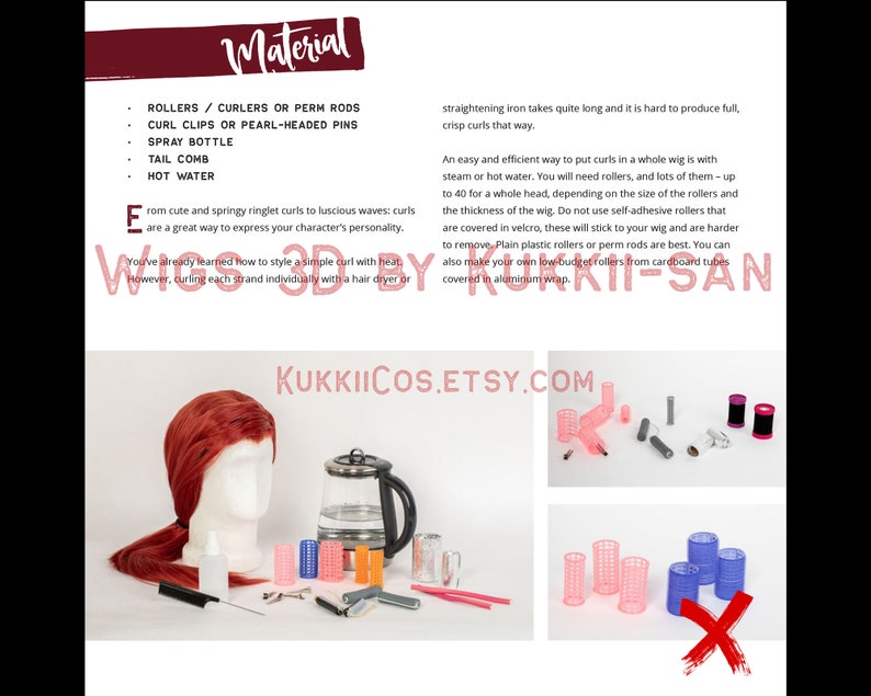 Wigs 3D by Kukkii-san: Tutorial E-Book Cosplay Wig Styling Beginners and Intermediate image 6