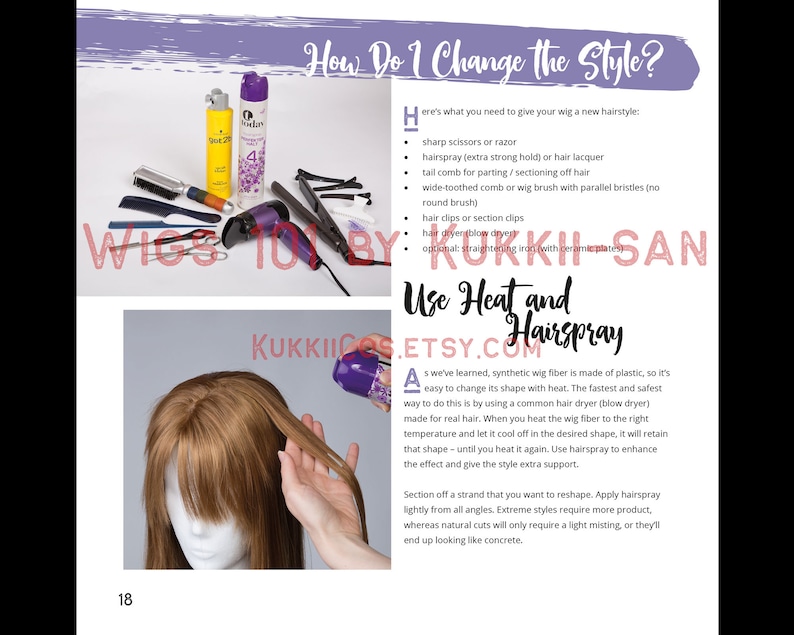 Wigs 101 by Kukkii-san English Tutorial E-Book Cosplay Wig Styling for Beginners image 4