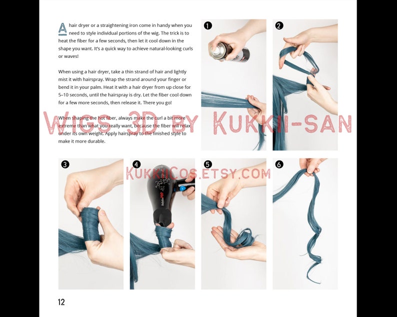 Wigs 3D by Kukkii-san: Tutorial E-Book Cosplay Wig Styling Beginners and Intermediate image 4