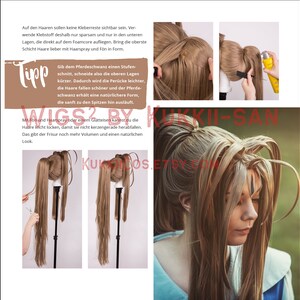 Perücken 1x1 Perücken hoch 2 von Kukkii-san Deutsch / German 2x Tutorial E-Book Cosplay Wig Beginners Guide Ponytail Wig Styling image 6