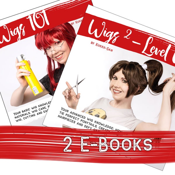 Wigs 101 + Wigs 2 Level Up! by Kukkii-san (English) 2x Tutorial E-Book – Cosplay Wig Beginners Guide + Ponytail Wig Styling