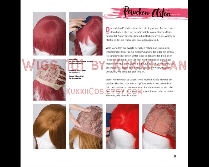 Perücken 1x1 Perücken hoch 2 von Kukkii-san Deutsch / German 2x Tutorial E-Book Cosplay Wig Beginners Guide Ponytail Wig Styling image 2