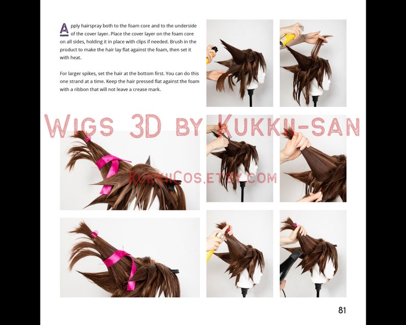 Wigs 3D by Kukkii-san: Tutorial E-Book Cosplay Wig Styling Beginners and Intermediate image 10