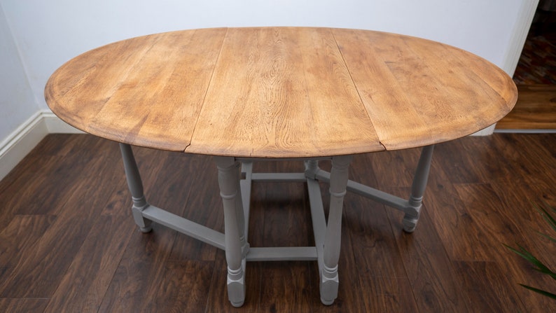 Oak Drop-leaf Gate-leg Oval Dining Table - Etsy UK