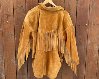 Vintage Sleekhides Cowboy Fringed Simple Leather Jacket