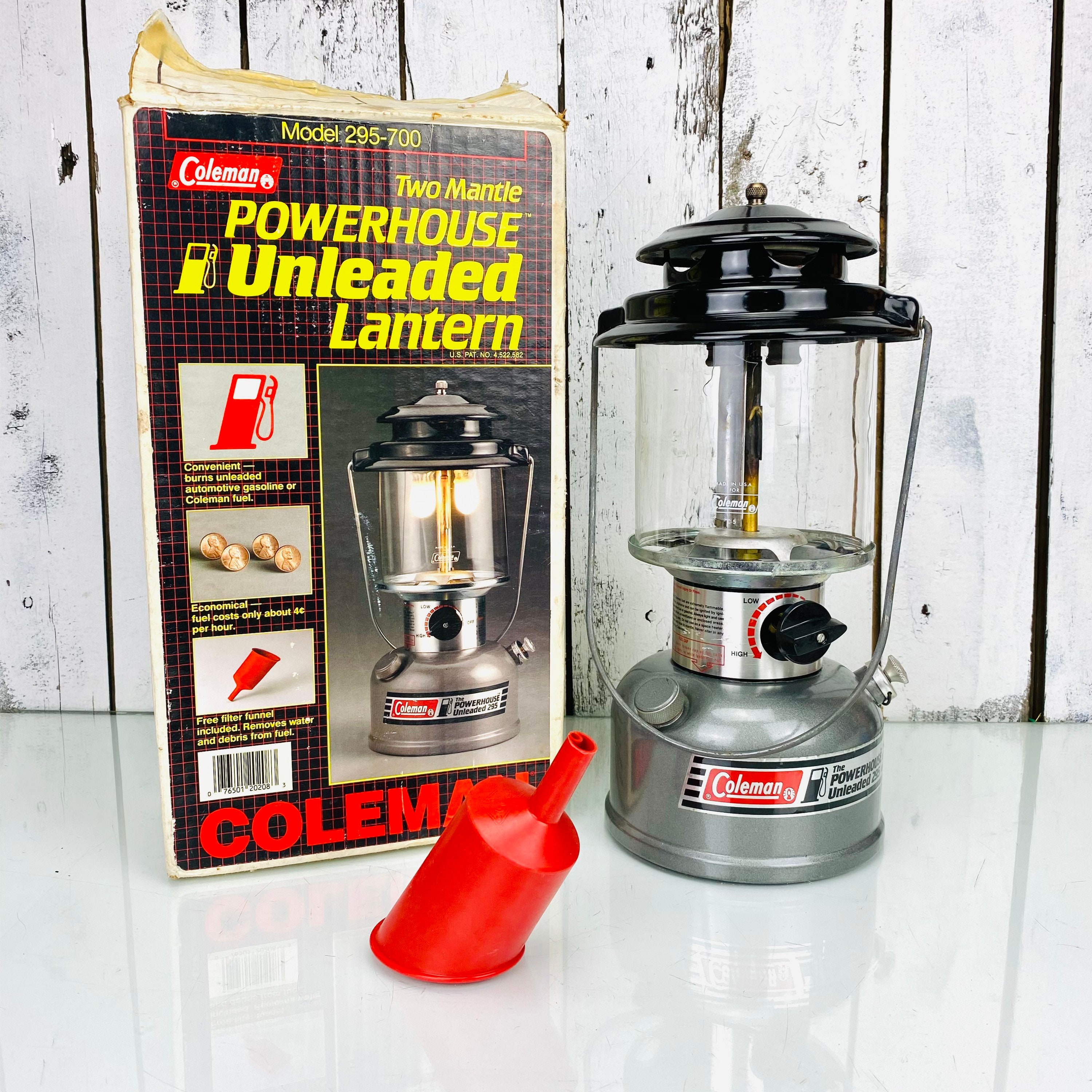 Vintage Coleman Lantern Model 295 Double Mantle 11/89 Whit