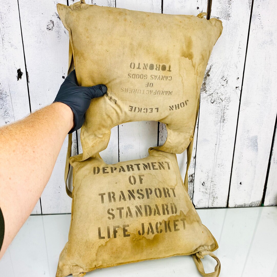Antique Canvas Life Jacket by John Leckie Life Jacket Standard Etsy