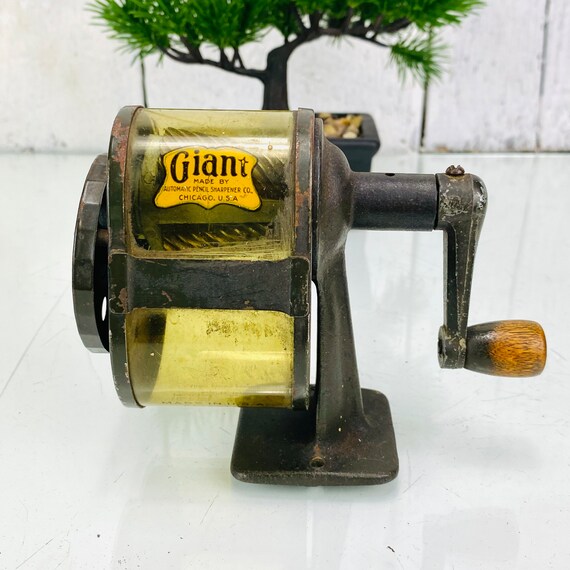 Antique Pencil Sharpener Giant Brandindustriel Sharpener Etsy