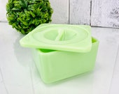Vintage Jeanette Jadeite Refrigerator Dish,Jadeite Canister