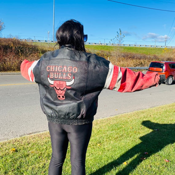 Vintage Chicago Bulls Jacket  Chicago Bulls Leather Jacket