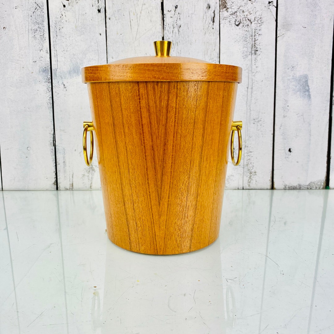 Vintage Teak Ice Bucket Etsy