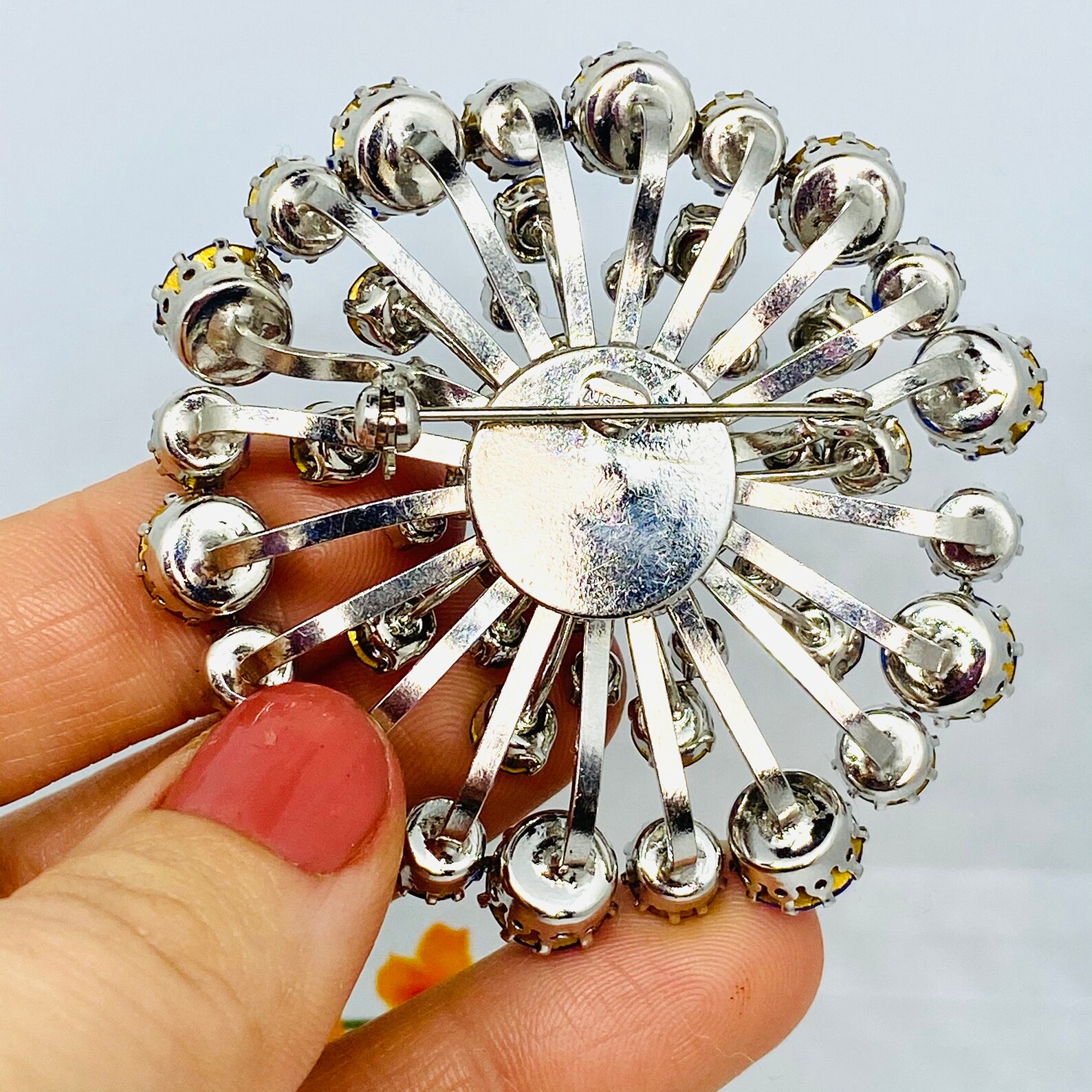 Vintage Brooch Austria Brooch Blue Brooch Etsy France