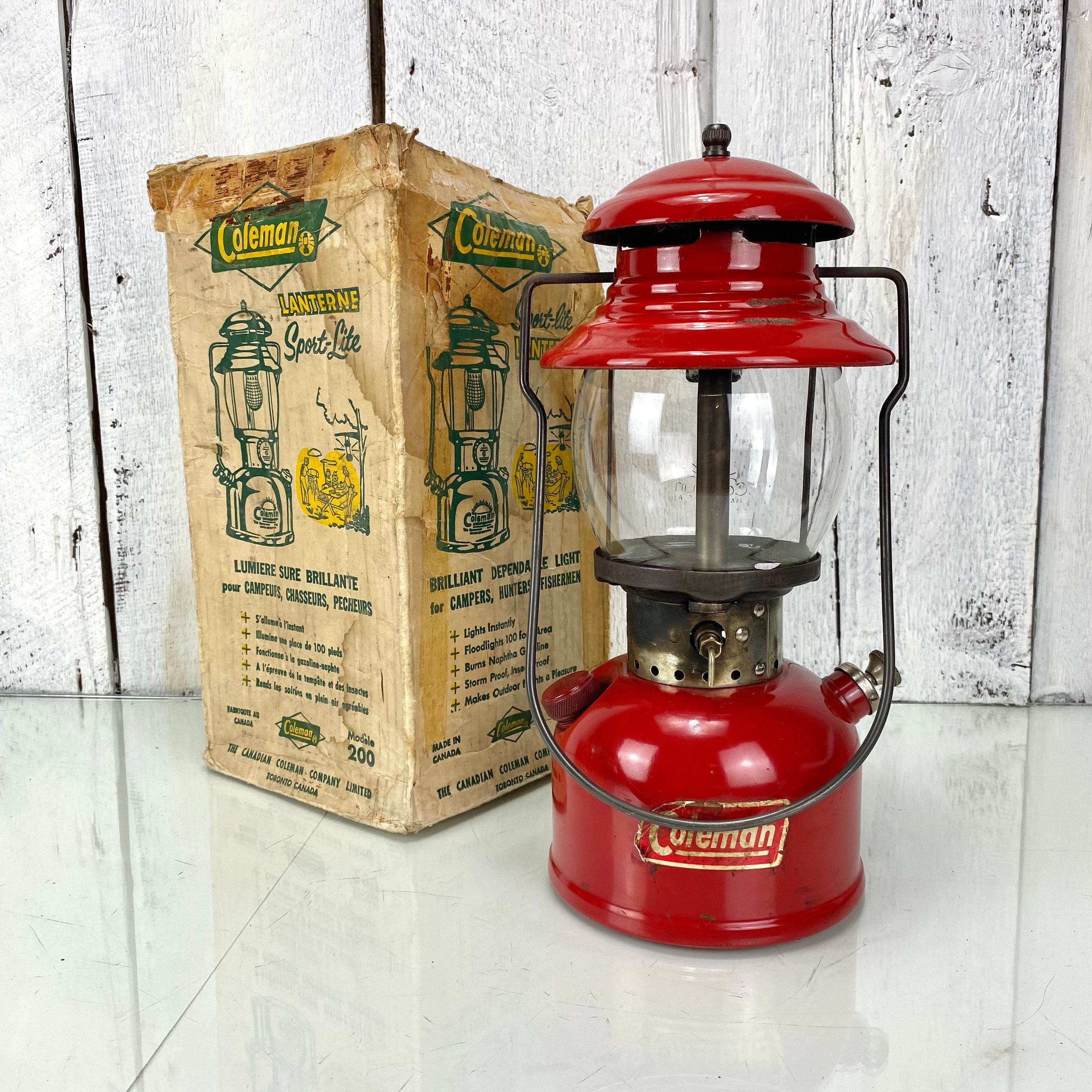 Vintage 1973 Coleman Model 200A Cherry Red Camping Utility Lantern Retro  Camping Supplies Tools 
