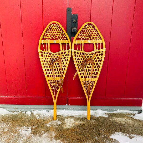 Vintage Wooden Max Gros Louis First Nation Snow shoes