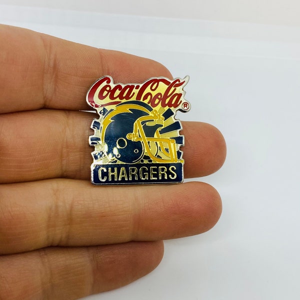 Vintage San Diego Chargers Brooch Pin NFL league 80's by Coca Cola