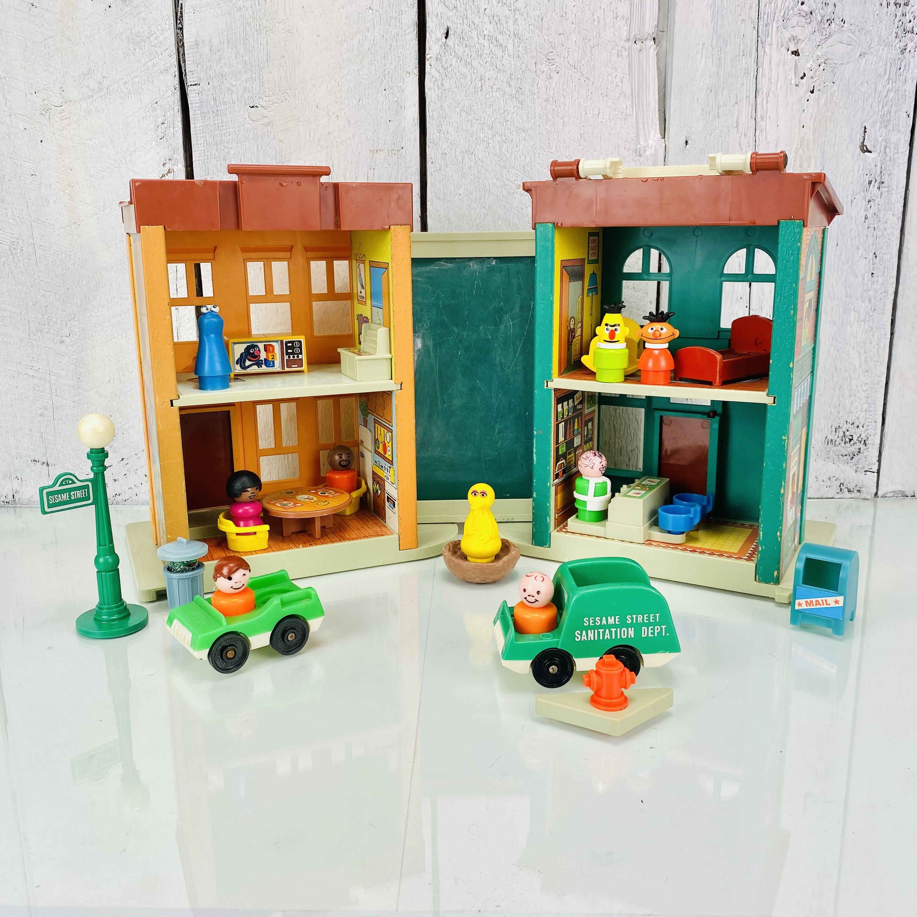 flauw Wolf in schaapskleren Hassy Vintage Fisher Price Sesame Street House - Etsy België