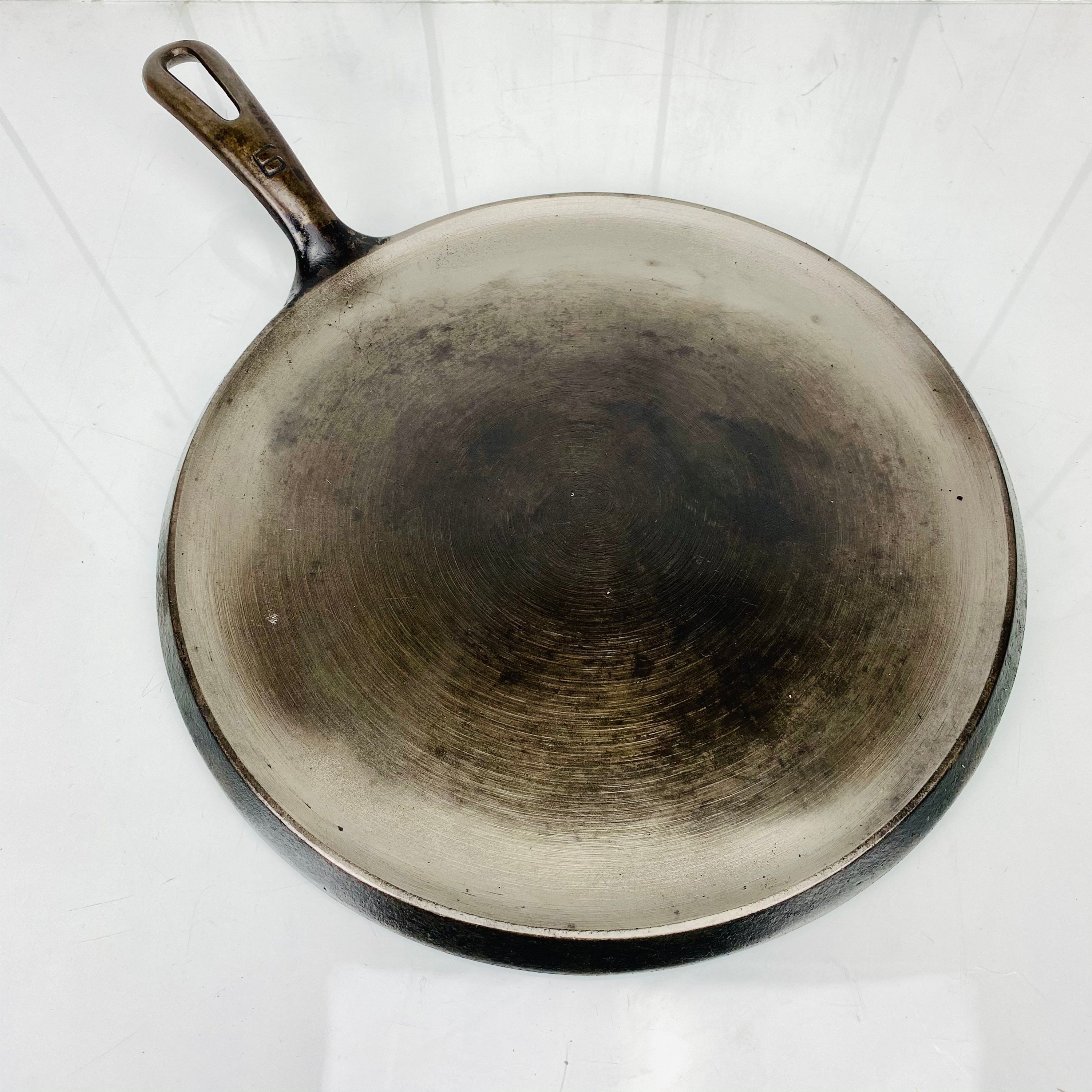 Vintage Griswold No.9 Cast Iron Round Handle Pancake Griddle Etsy