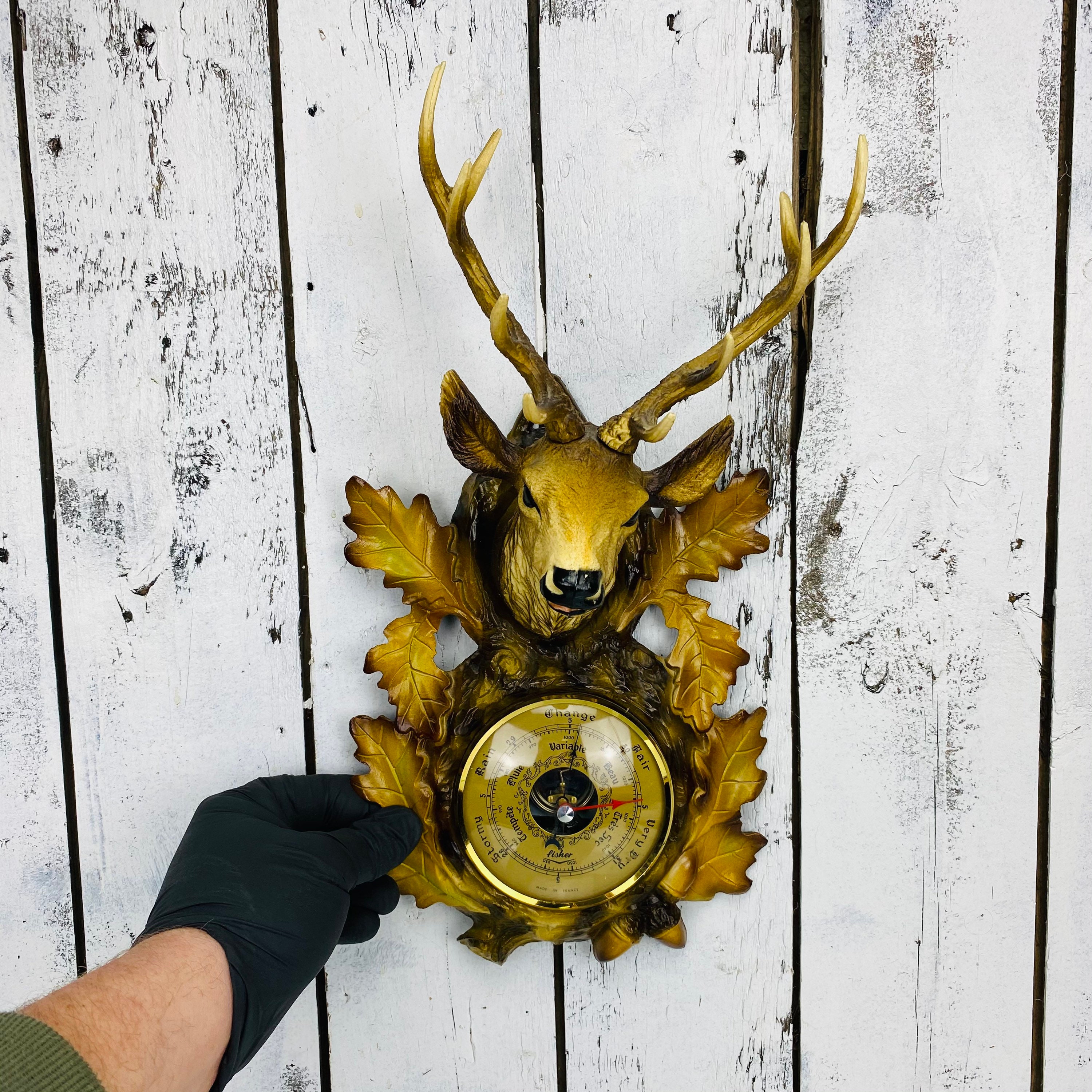 Vintage Functional Barometer Deer Head Made in France Errer Etsy