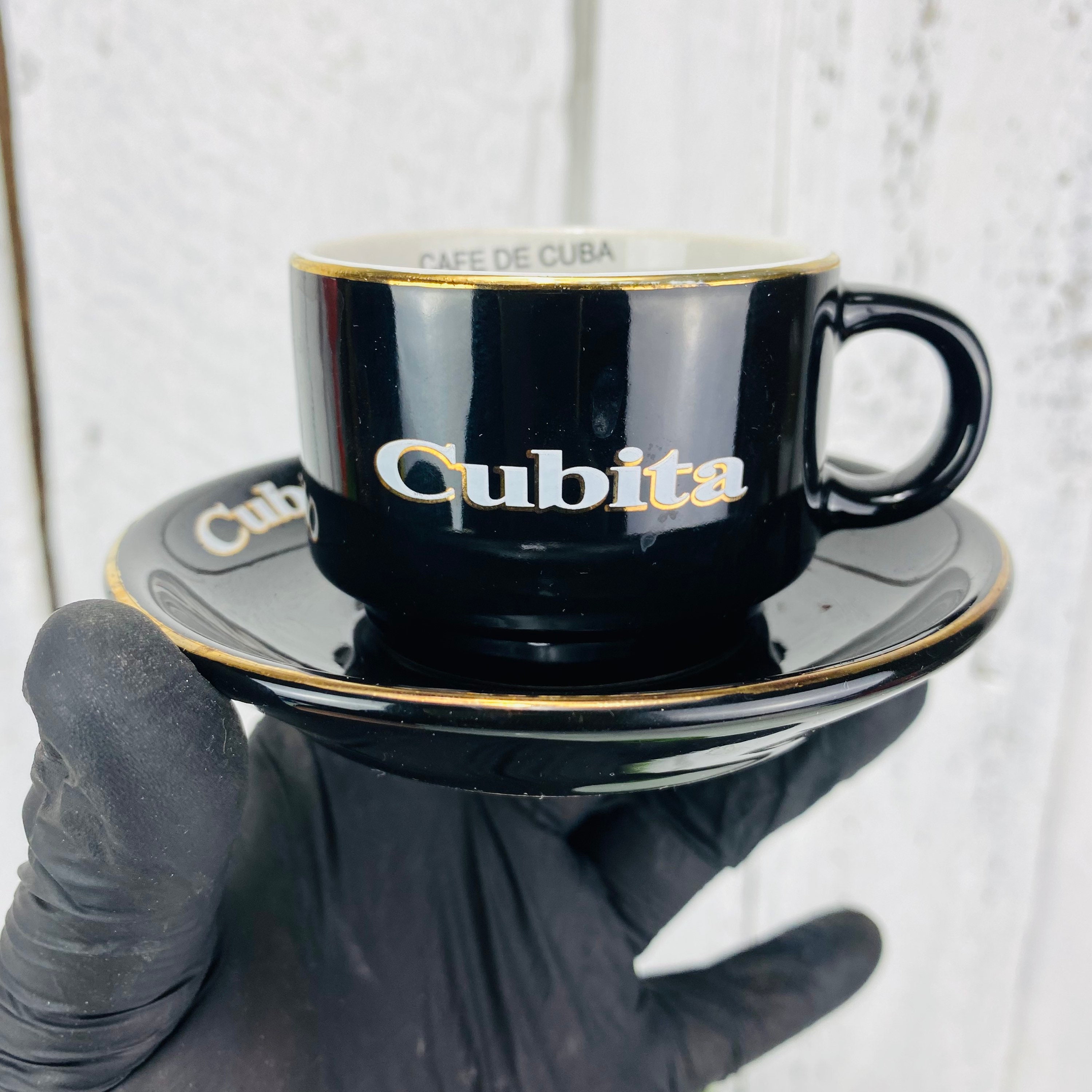 Cuban Expresso Cup Set. 6 cups, 6 saucers. Total 12 Pieces.