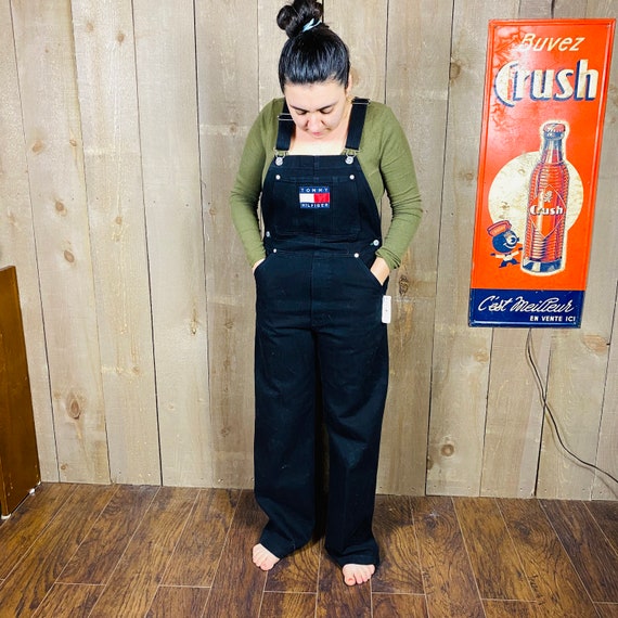 Vintage Tommy Hilfiger black denim overalls