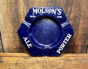 Antique Molson’s beer porter enamel advertasing ashtray