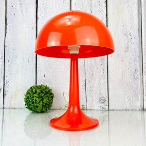 Vintage Orange Plastic Atomic Mushroom Lamp Etsy Denmark
