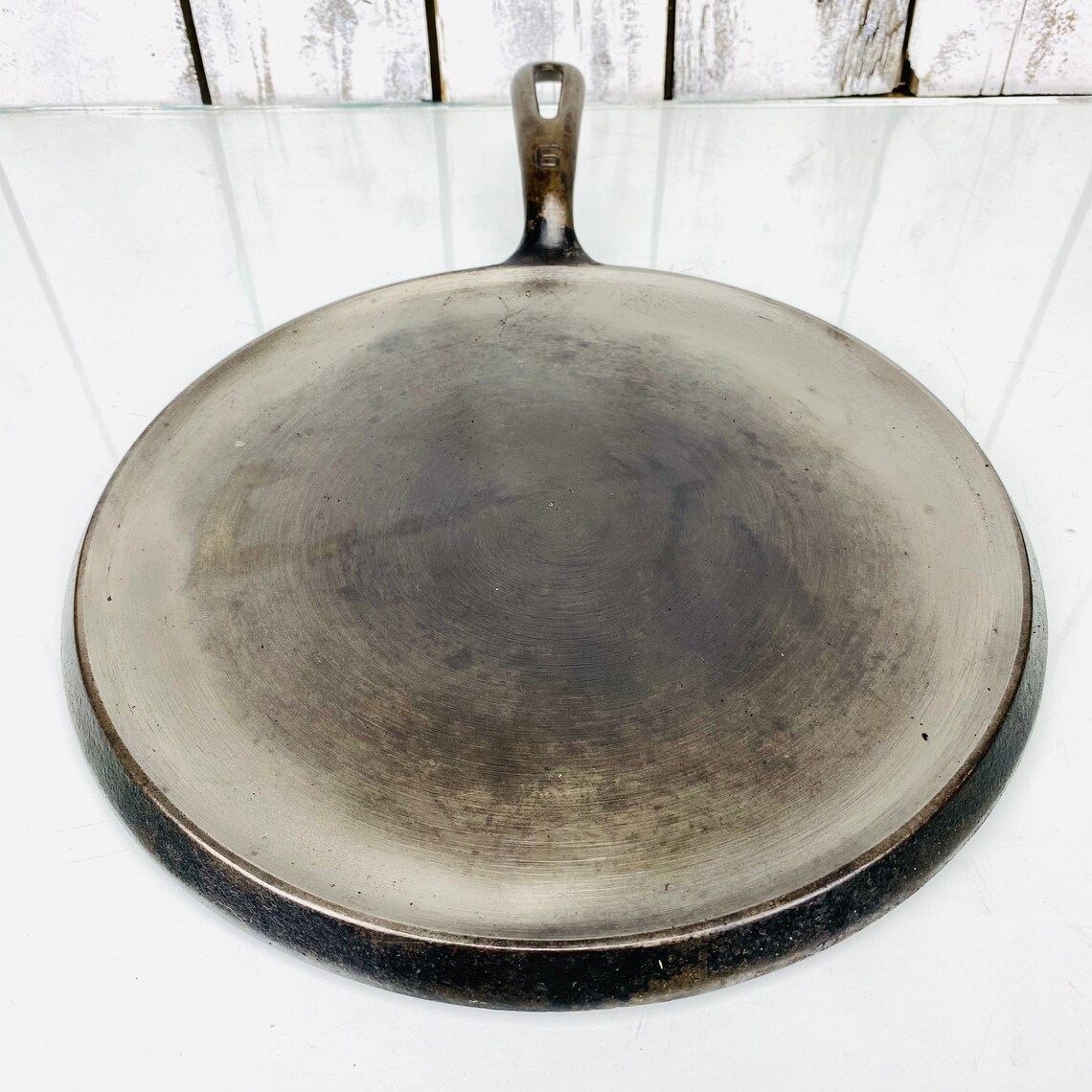 Vintage Griswold No.9 Cast Iron Round Handle Pancake Griddle Etsy