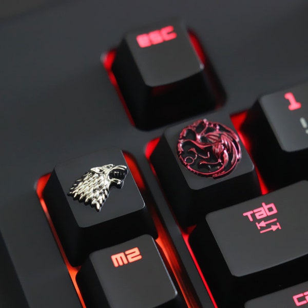 The coat of arms of House Targaryen/Stark inspired from GOT,keycap for MX mechanical keyboard