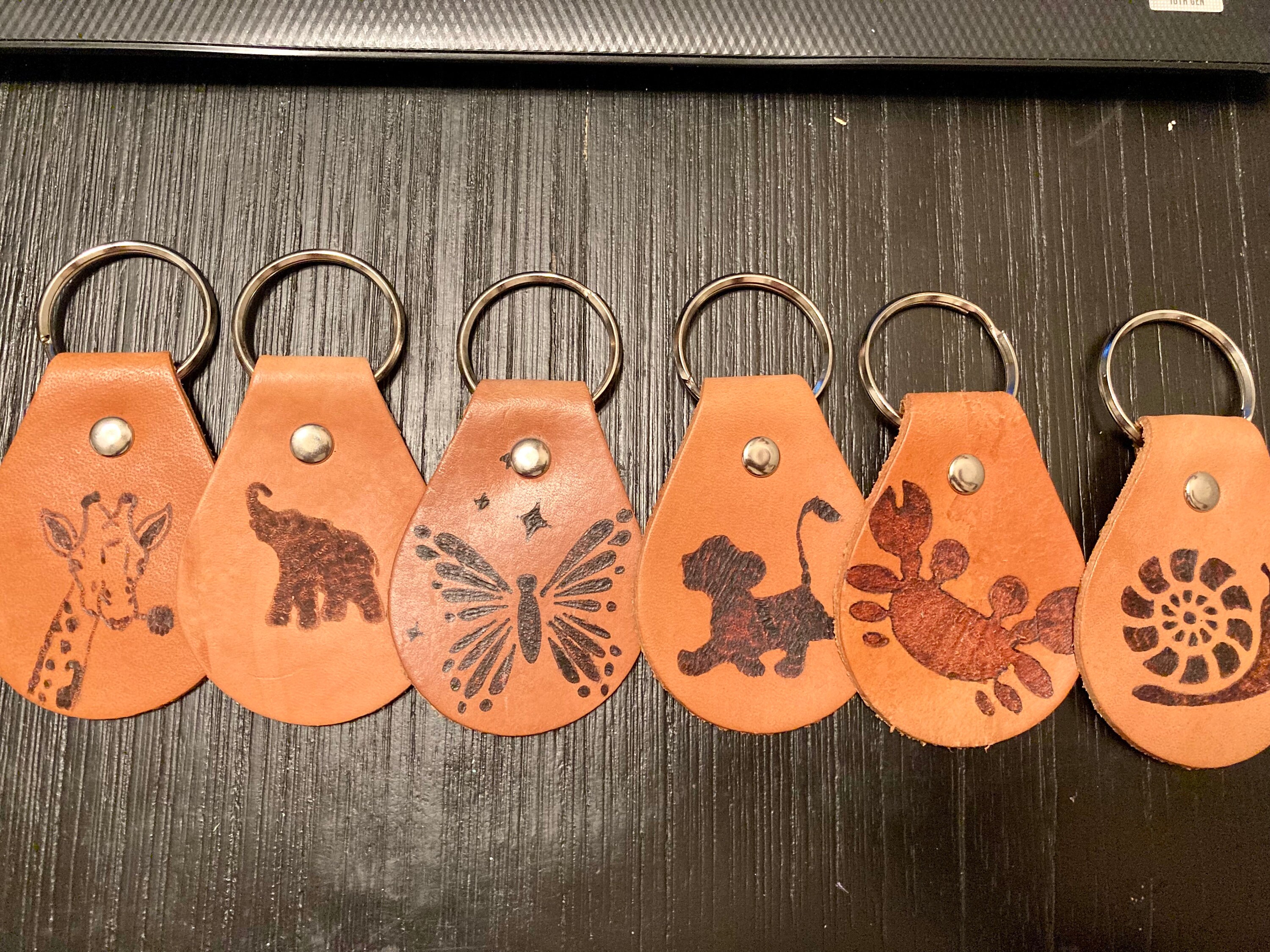 Animal Print Leather Keychains Etsy