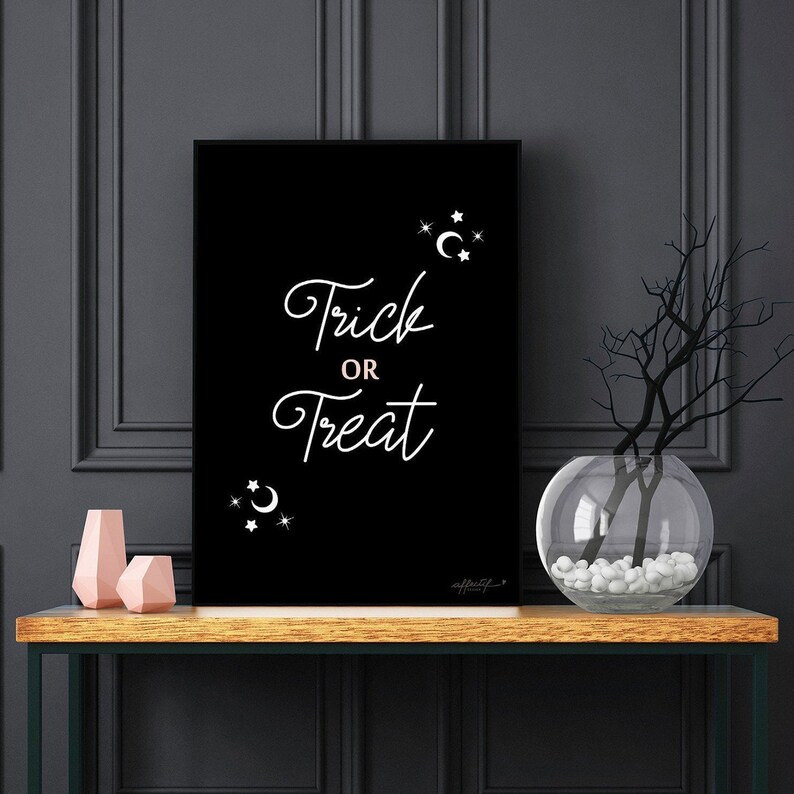 Trick or Treat Printable Wall Art Trick or Treat Print - Etsy