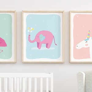 Nursery Printable Set Animals Printable Set Set of 3 Nursery - Etsy