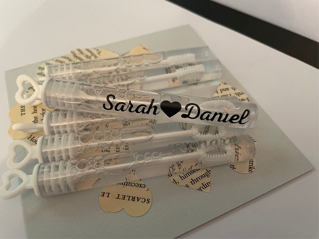 Personalised Bubbles Wedding or Party Favours Gold, Silver & Black Now