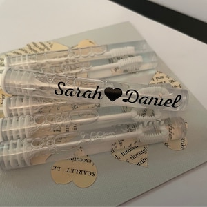 Personalised Bubbles Wedding or Party Favours Gold, Silver & Black Now also Available in Pink and Blue