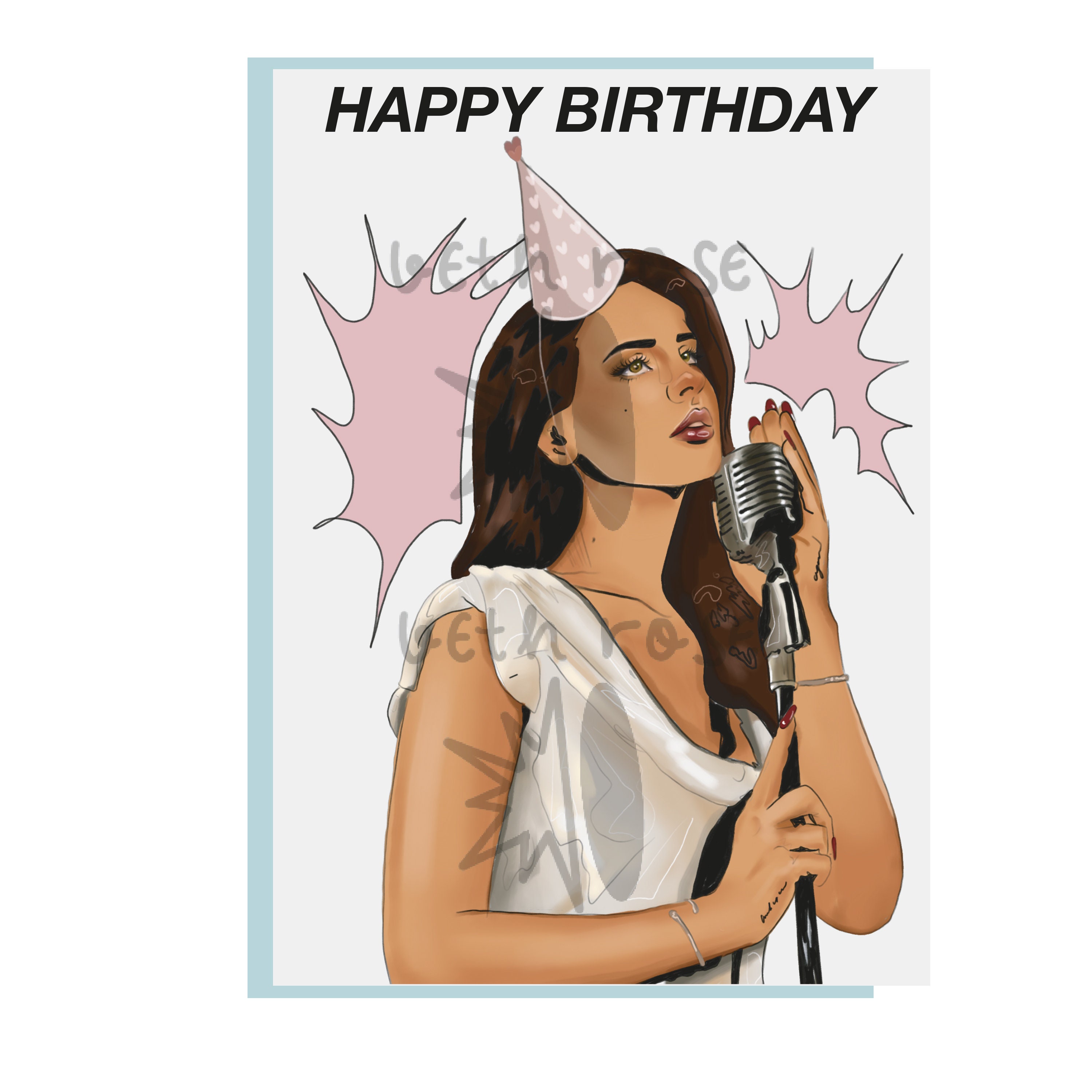 Lana Del Rey Birthday Card A5 Greetings Card - Etsy Canada