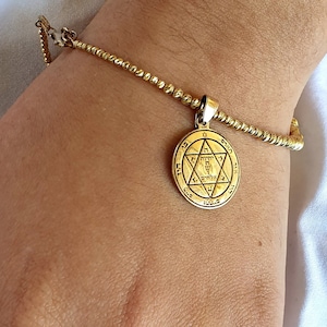 Amulet of Health Seal of king Pentacle King Solomon Pendant . Gold 9K