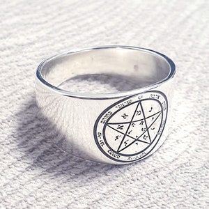 Magic ring Amulet of the embodiment of all desires Seal Pentacle King Solomon Silver 925