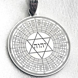 Talisman 72 ANGELS / Kabbalah Talisman, - 14k-9K Yellow Gold 925 Sterling Silver / Personalized Name