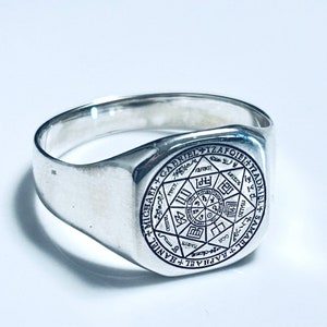 Sieben Erzengel Siegelring\ Schmuck-Magisches Amulett-Schutzamulett/925 Silber