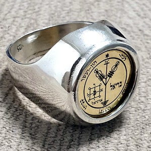 Solomon Silver Ring, Gifts For Him, Gifts For Her, 925 Sterling Silver + Gold 9K.kabbalah amulet.Pendant,Seal of Solomon seal of abundance