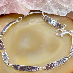 Pulseira Hebraica Personalizada com 72 Nomes de Deus/Cura Cabala/Pulseira Hebraica Personalizada/Pulseira Joias Cabala/Prata Esterlina 925