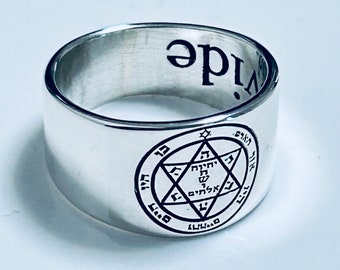 Ring amulet for the health, Kabbalah King Solomon Ring Silver 925 , Gold 9K Talisman