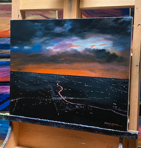 City Lights, Endless Nights Original Oil Painting - Etsy