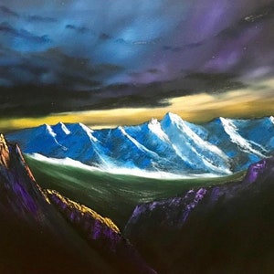 Wind Swept Mountains Original Oil Painting