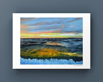 Sun Touched Waves Art Print