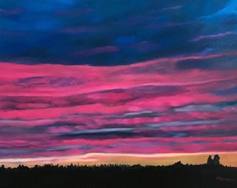 Glorious German Twilight Sunset Painting - *Free art print with painting purchase