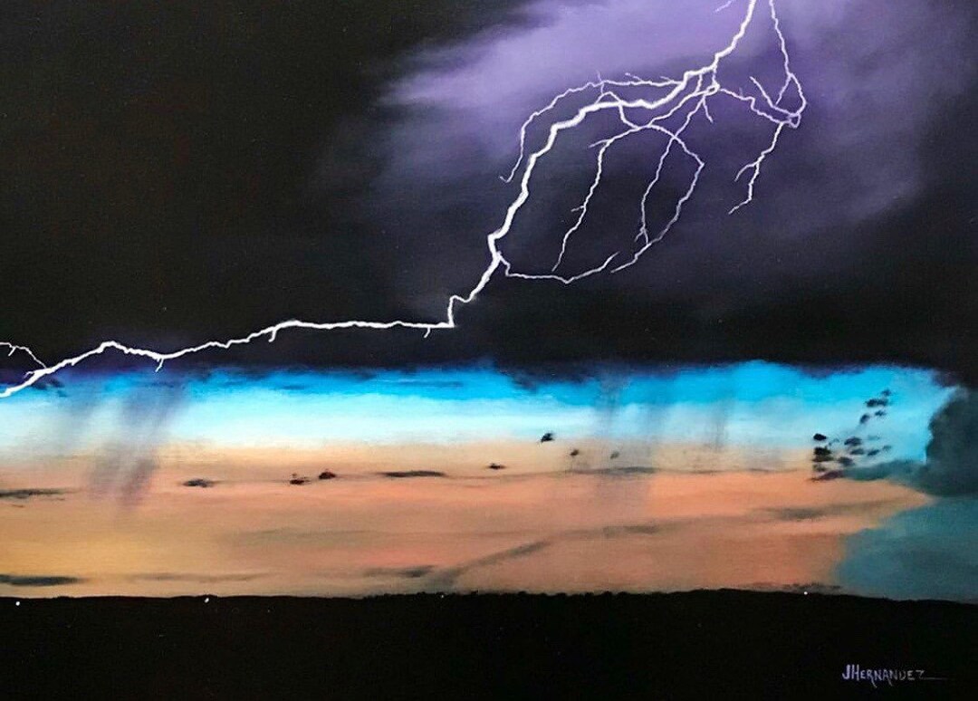 Turquoise Tangerine Lightning Storm Painting free Art Print Etsy