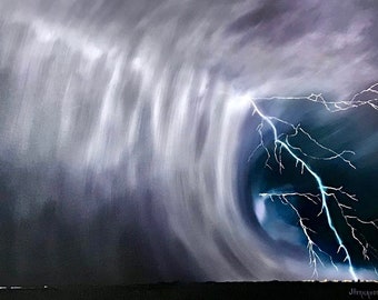 Tidal Wave of Thunder Stormchaser Inspiration Original Oil Painting