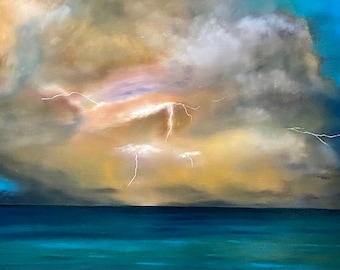 Force Beyond the Horizon Storm Original Oil Painting