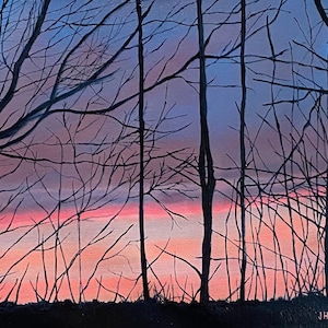 Anke’s Netherlands Coral Sunset Original Painting
