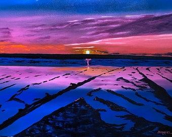 Sunset Banks Original Oil Painting